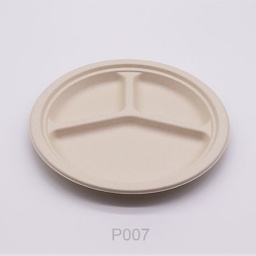 Bagasse 10'' 3-compartment plate