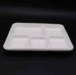 Bagasse 5-compartment tray